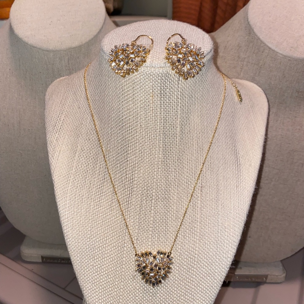 Heart Cluster Necklace and Earrings